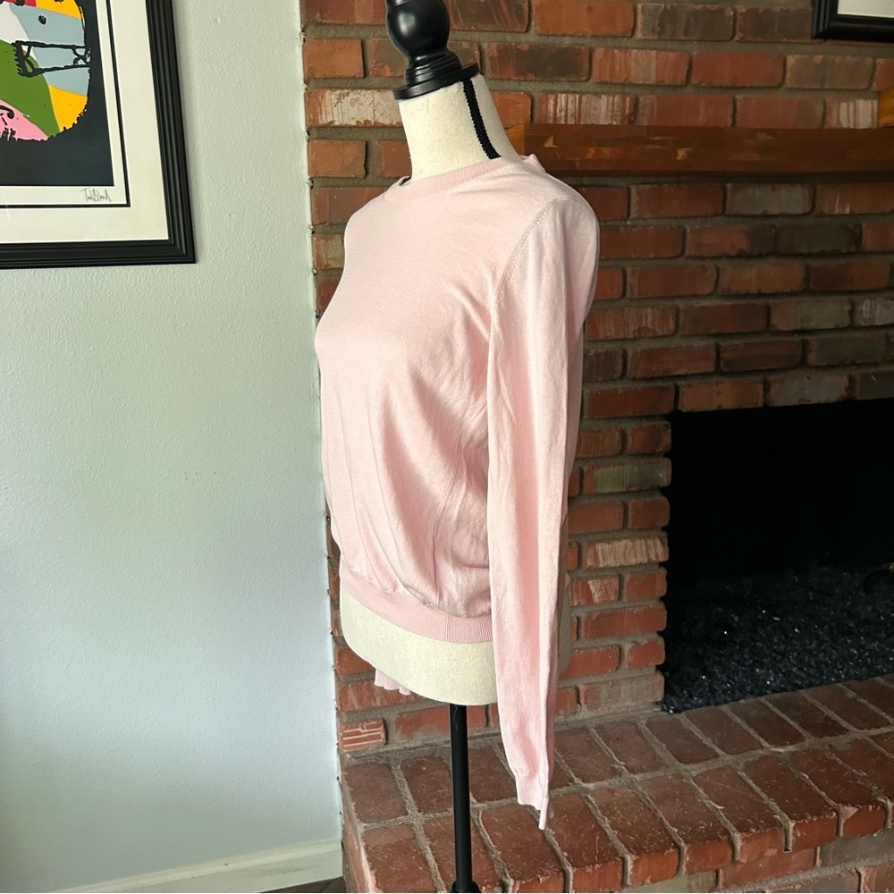 Maison Martin Margiela Cotton Long Sleeve Elbow Patch Sweater in Pink Sz 4 - Picture 3 of 8